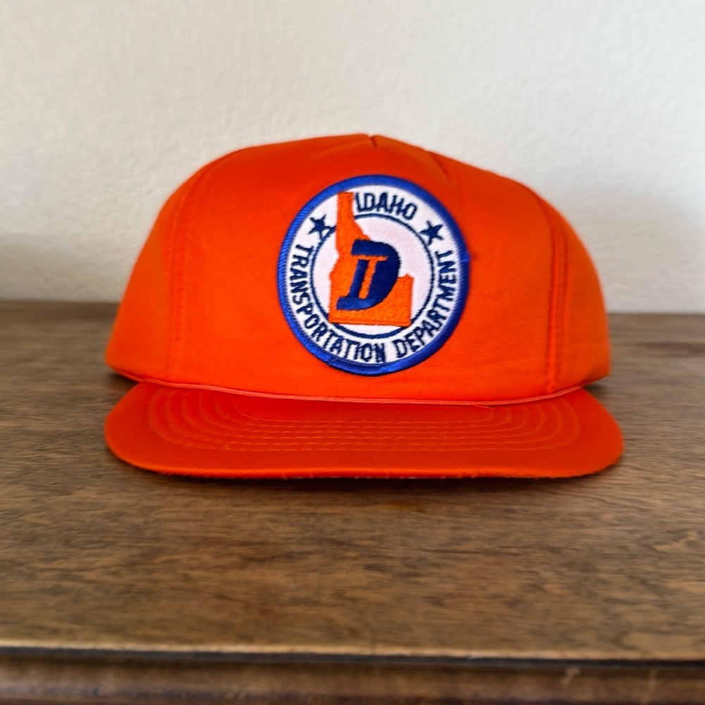 Idaho transportation department, Bright Orange, thick foam hat.